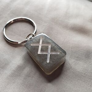 Handmade Silver Inguz Rune Keychain – Homespun Utopia